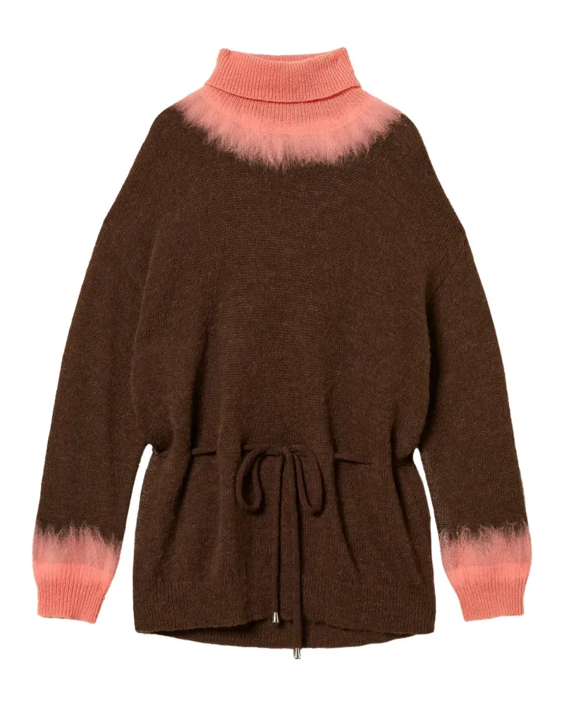 Twin-Set Zweifarbiger Myfo Maxipullover aus Wollgemisch - Braun Braun