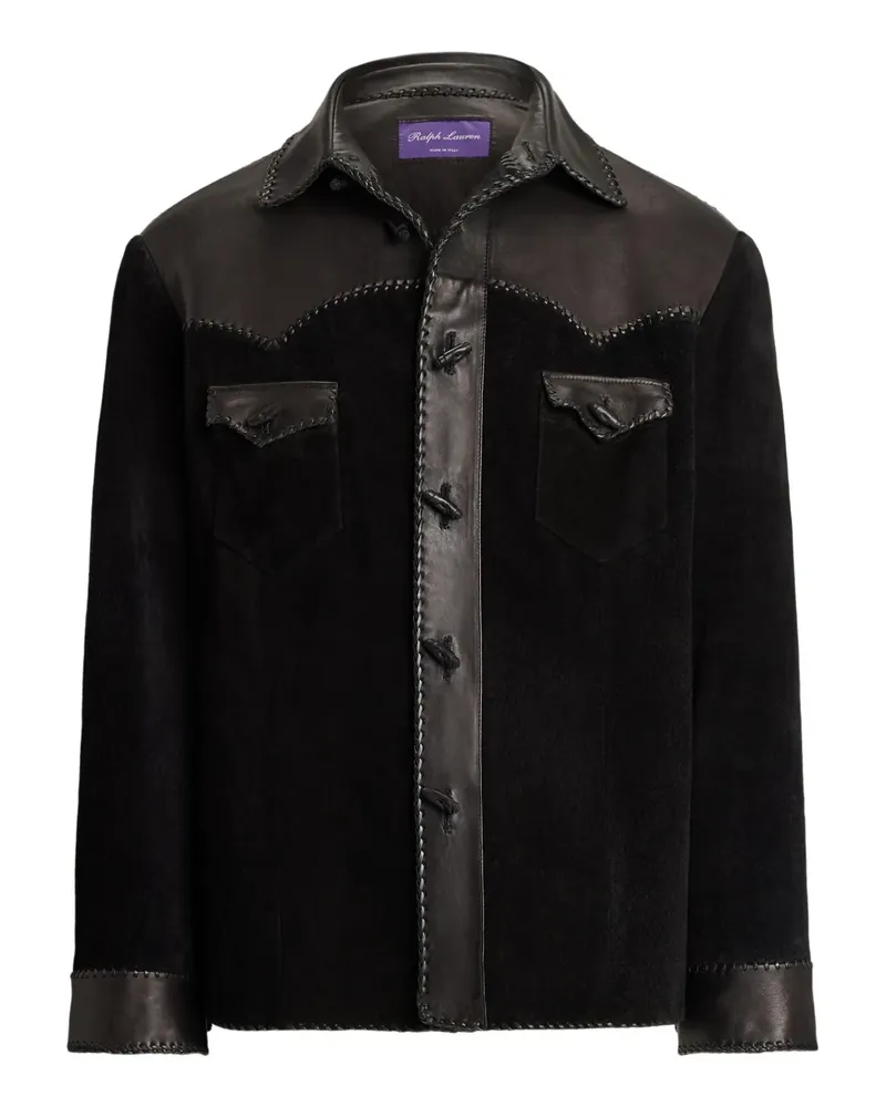 Ralph Lauren Hemdjacke aus Wildleder - Schwarz Schwarz
