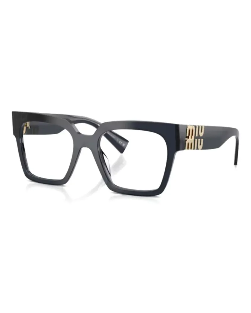 Miu Miu logo-detail square-frame glasses - Schwarz Schwarz