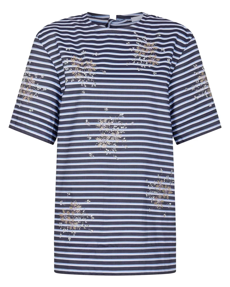 Paco Rabanne Gestreiftes T-Shirt - Blau Blau