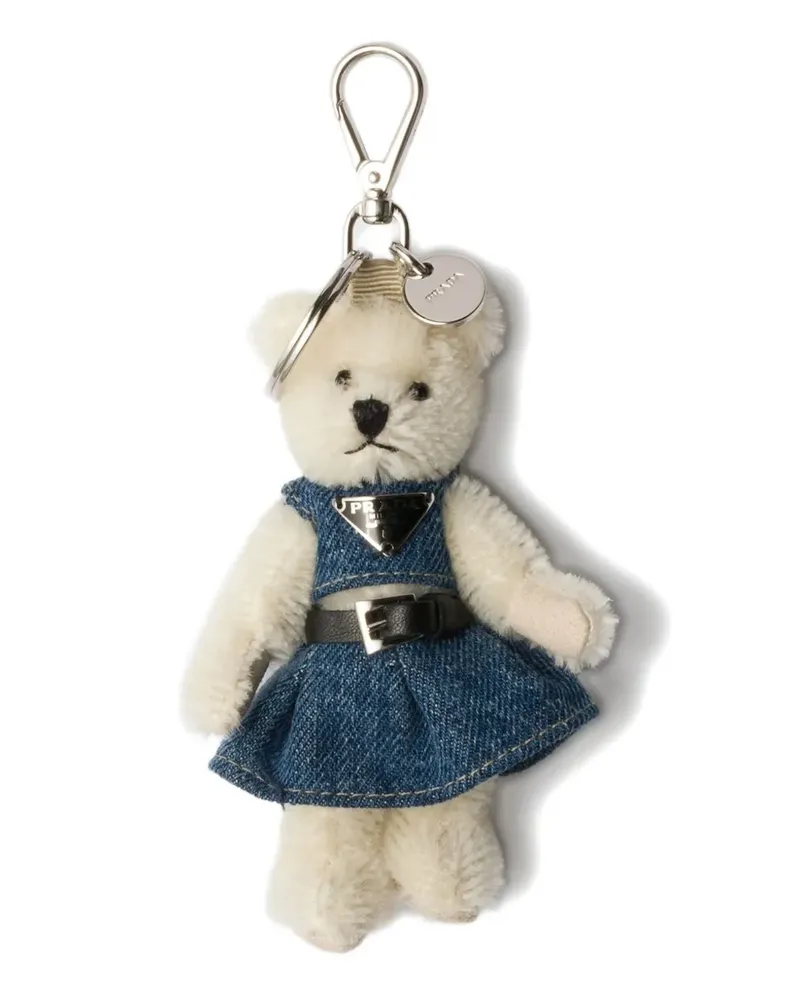 Prada Schlüsselanhänger mit Teddy-Schild - Weiß Weiß
