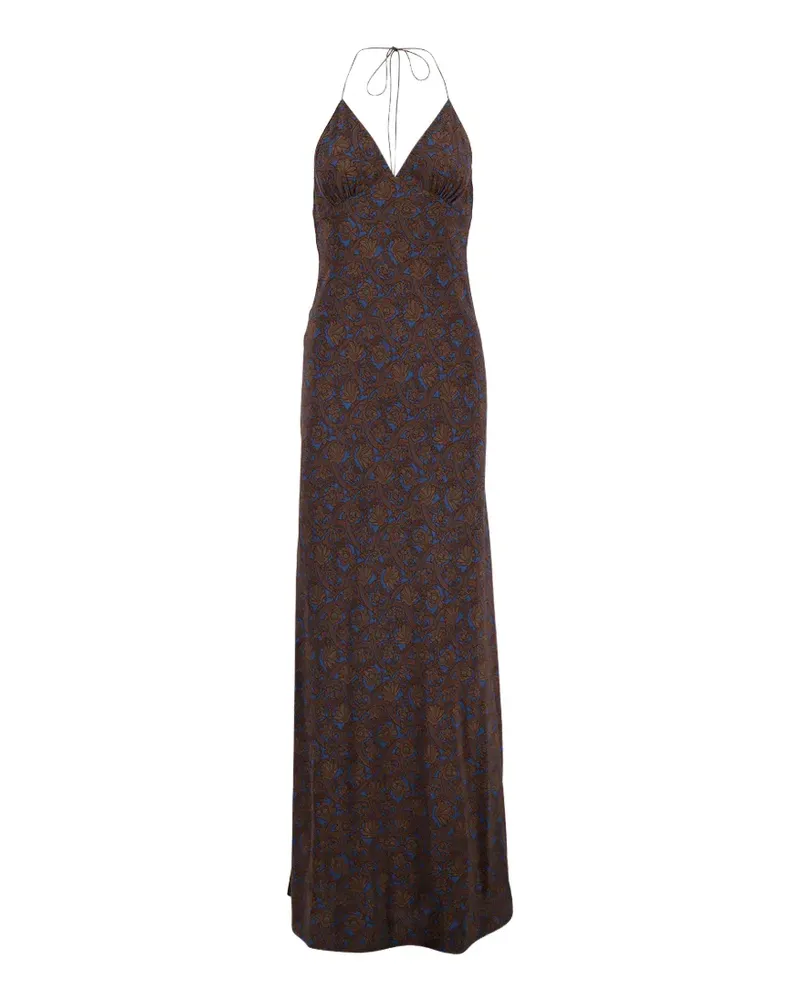 Matteau Low-back halter silk maxi dress - Blau Blau