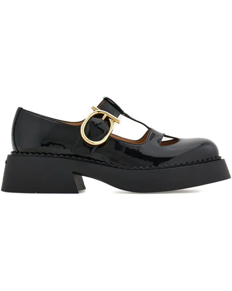 Ferragamo Pumps mit T-Riemen - Schwarz Schwarz