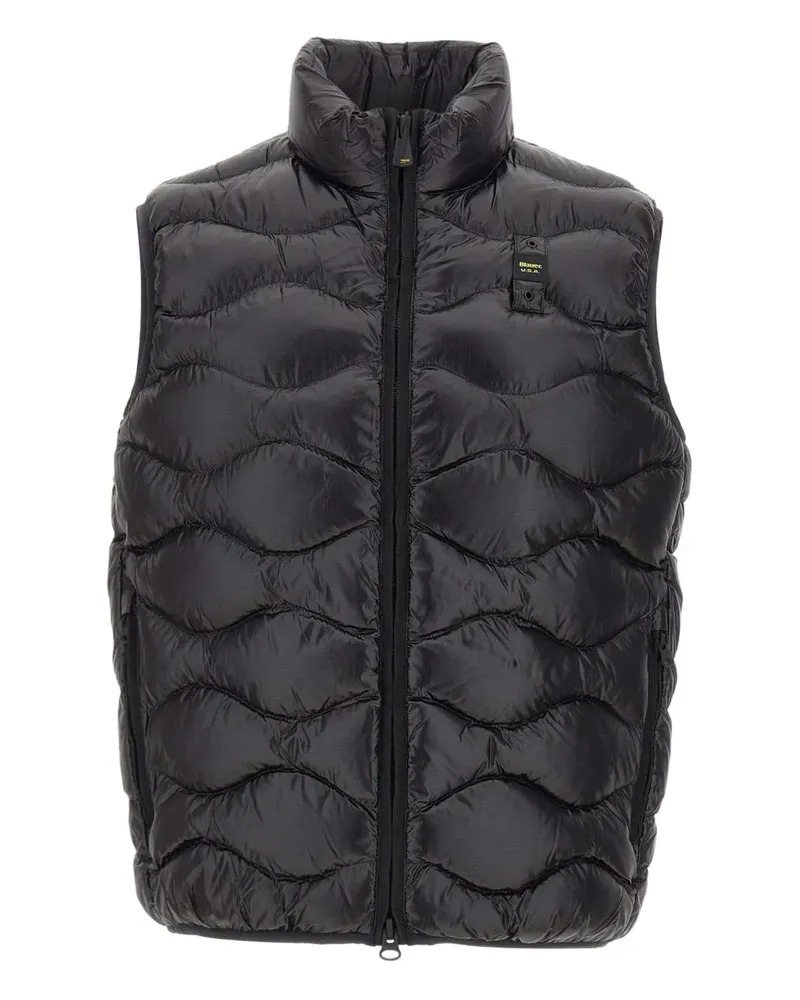 Blauer Danny wave quilted gilet - Schwarz Schwarz