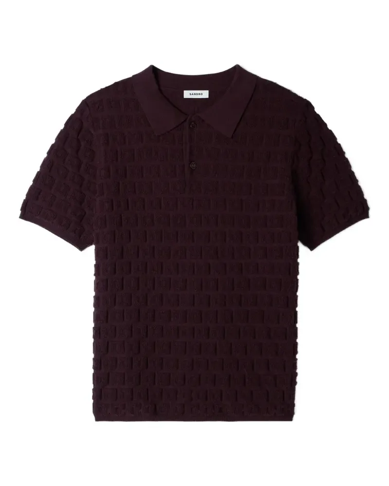 Sandro Bouclé-Poloshirt aus Jacquard-Strick - Braun Braun