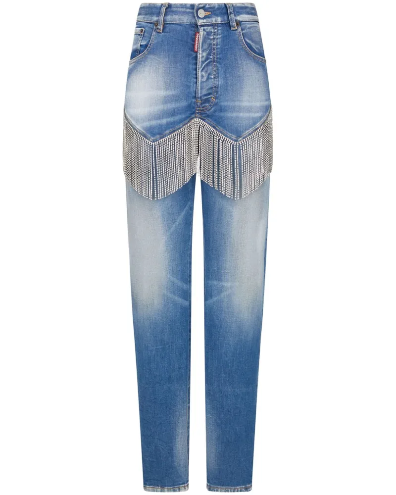 Dsquared2 Schmale Jeans mit Strass - Blau Blau