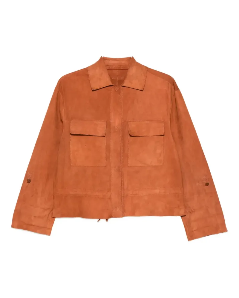 Salvatore Santoro flap-pocket suede jacket - Orange Orange
