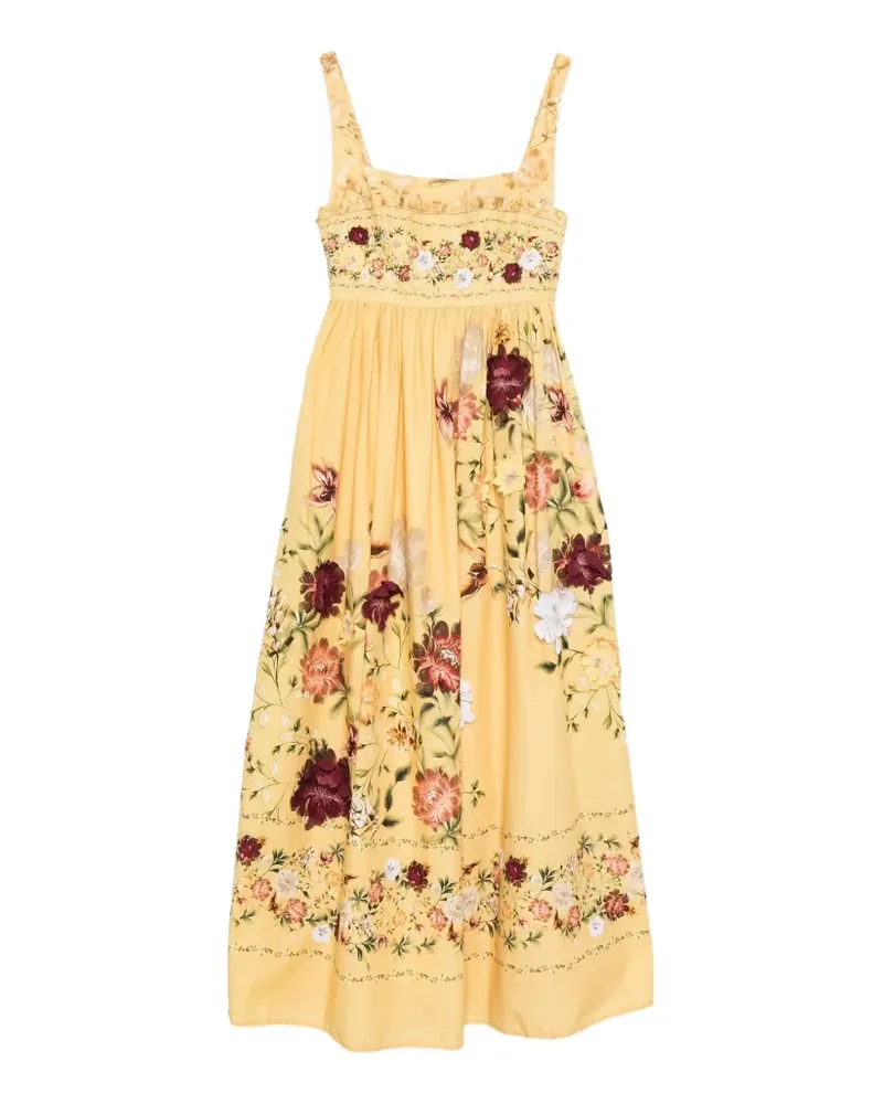 AGUA BENDITA floral-detail midi dress - Gelb Gelb