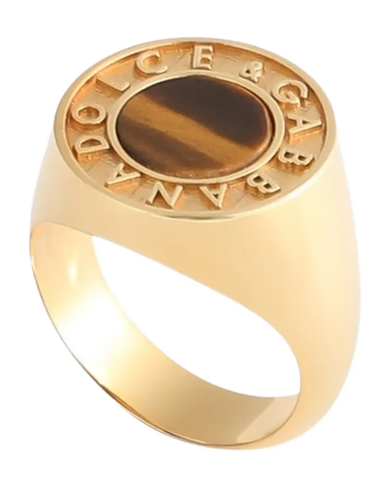Dolce & Gabbana Ring mit Logo-Prägung - Gold Gold