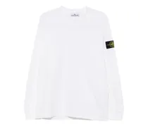 Pullover mit Logo-Patch - Weiß