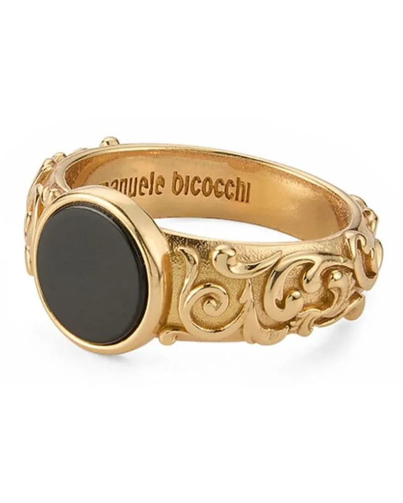 Emanuele Bicocchi Siegelring mit Arabesque-Gravur Gold