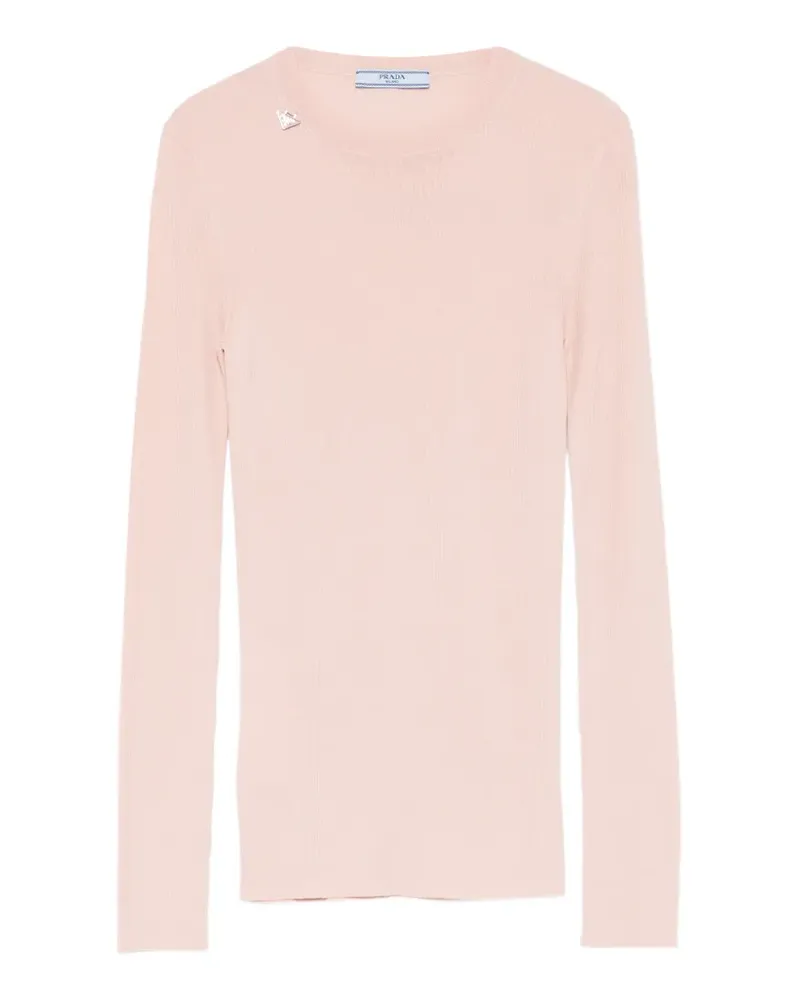 Prada brooch long-sleeve top - Rosa Rosa