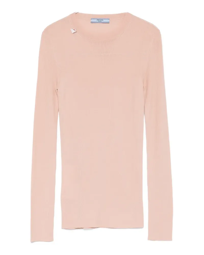 Prada brooch long-sleeve top - Rosa Rosa