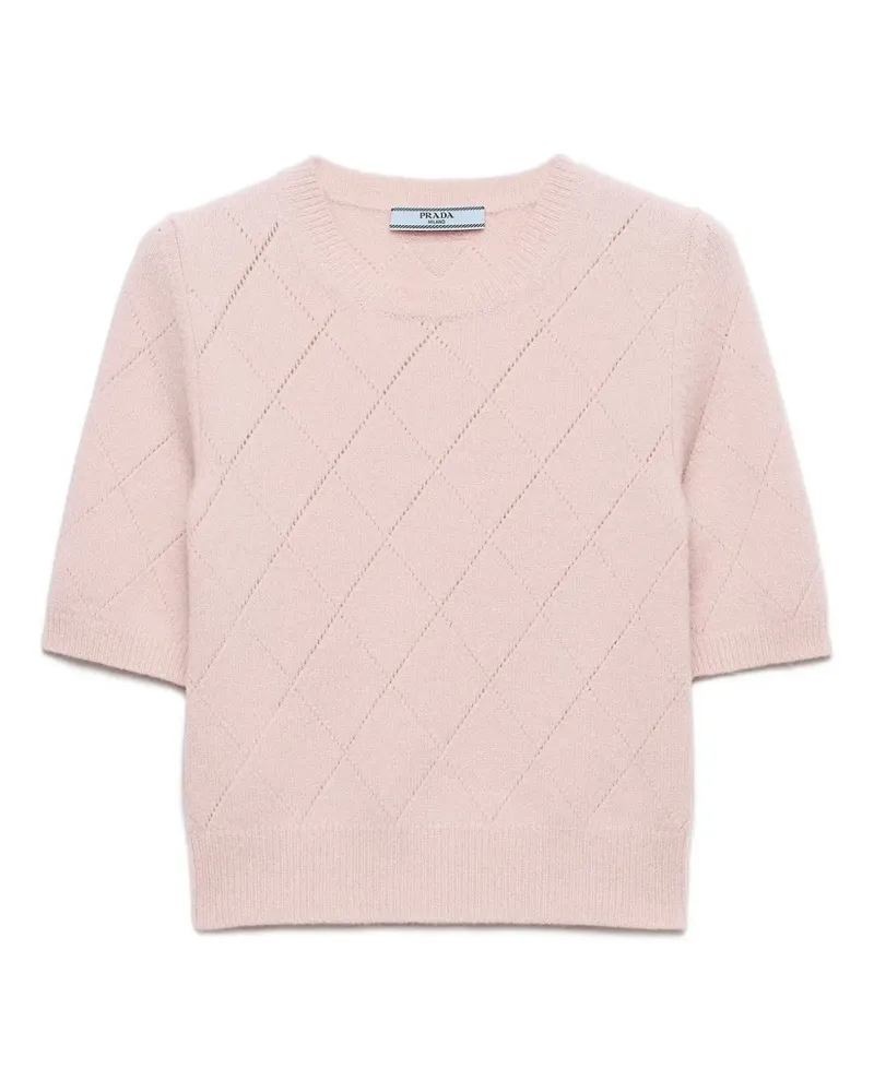 Prada diamond-pattern short-sleeved sweater - Rosa Rosa