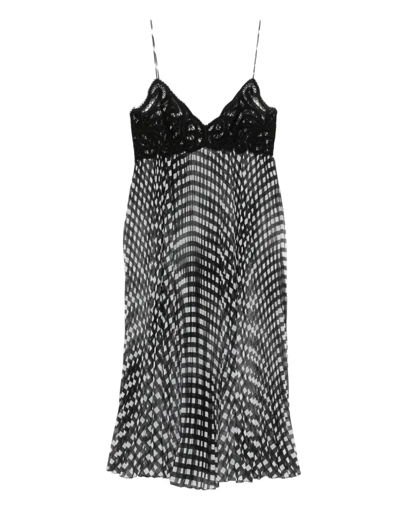 Ermanno Scervino lace-panel midi dress - Schwarz Schwarz