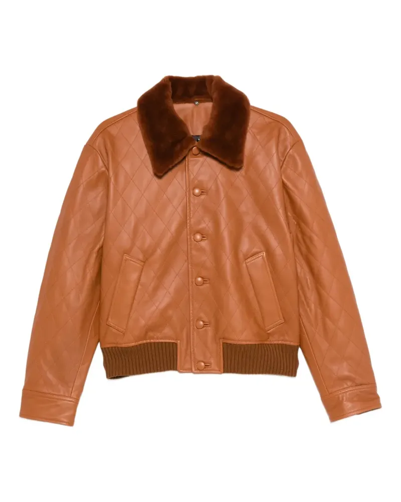 Ernest W. Baker Gesteppte Lederjacke - Braun Braun