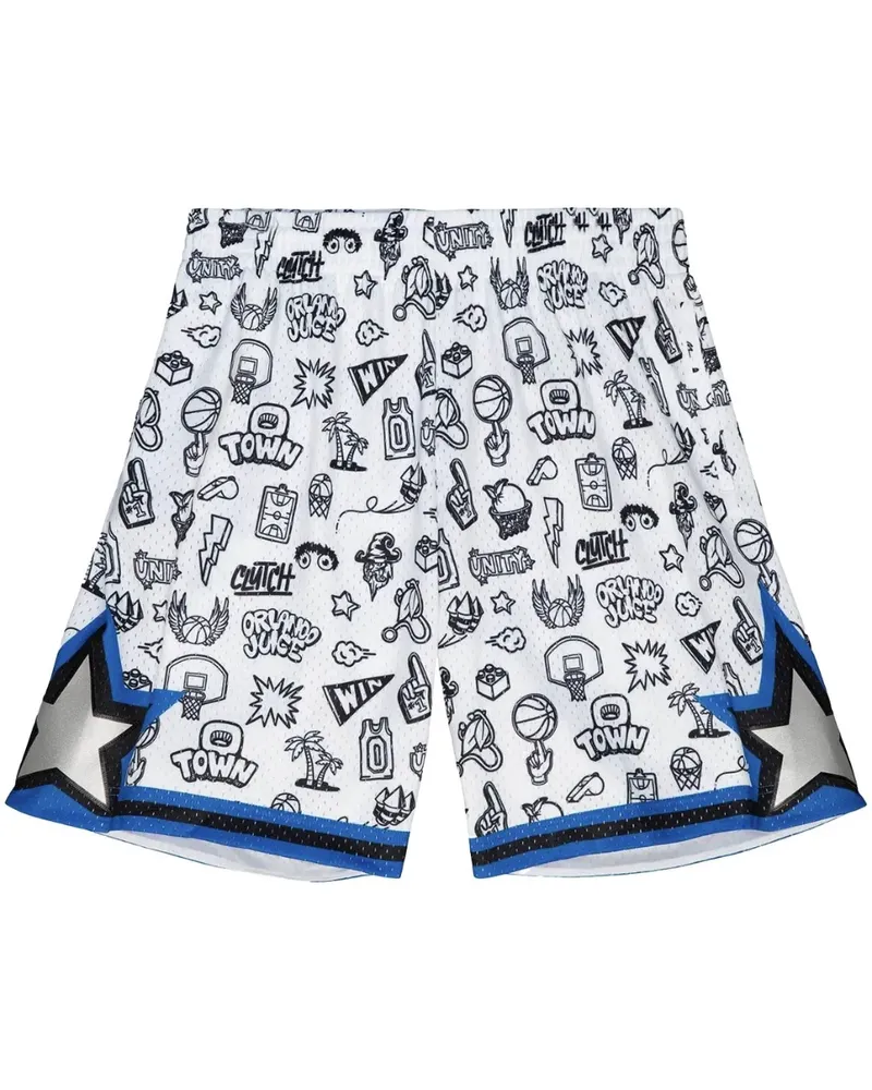 Mitchell & Ness Orlando Magic 1994 Doodle Basketball-Shorts - Weiß Weiß