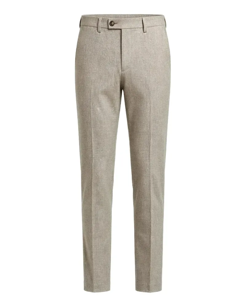 MICHAEL COAL check-pattern tailored trousers - Braun Braun