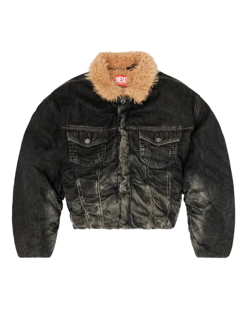 Diesel ruched denim jacket - Schwarz Schwarz