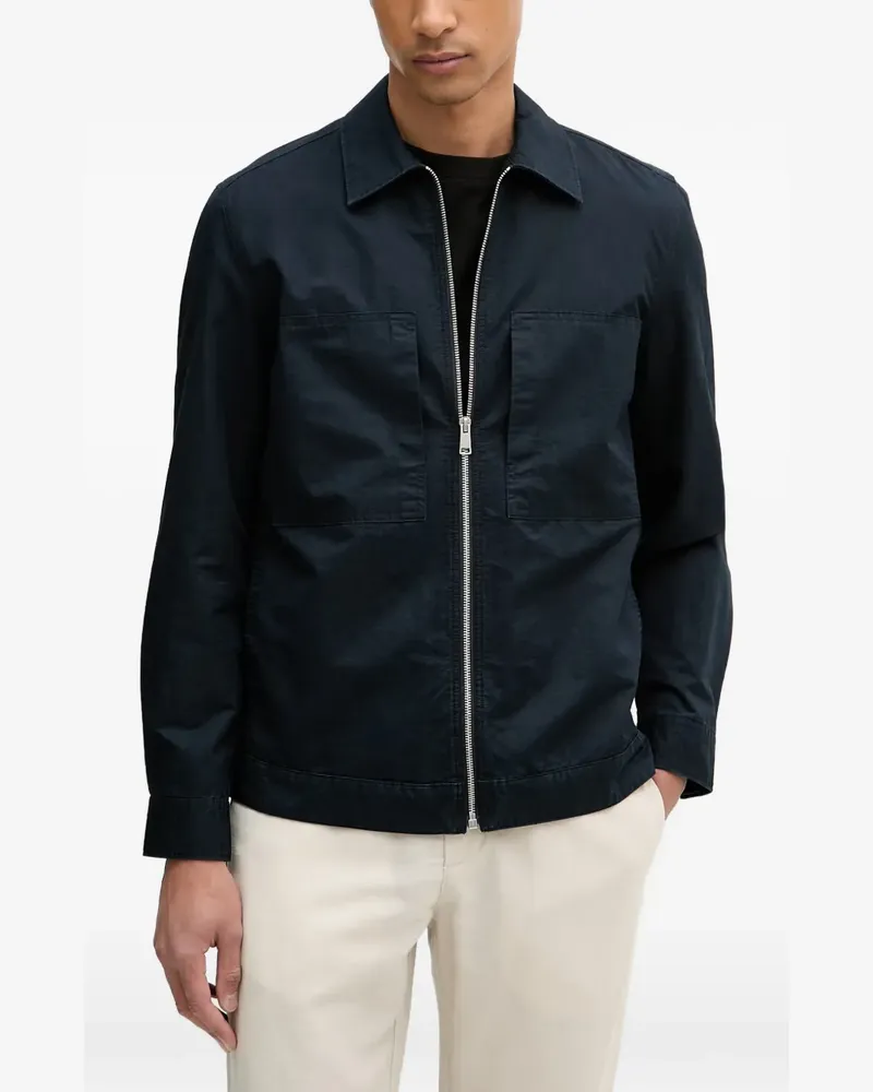 Marc O'Polo zip-up patch-pocket shirt jacket - Blau Blau