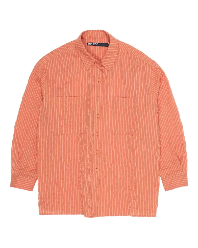 BIMBA Y LOLA Gestreiftes Hemd mit Brusttasche - Orange Orange