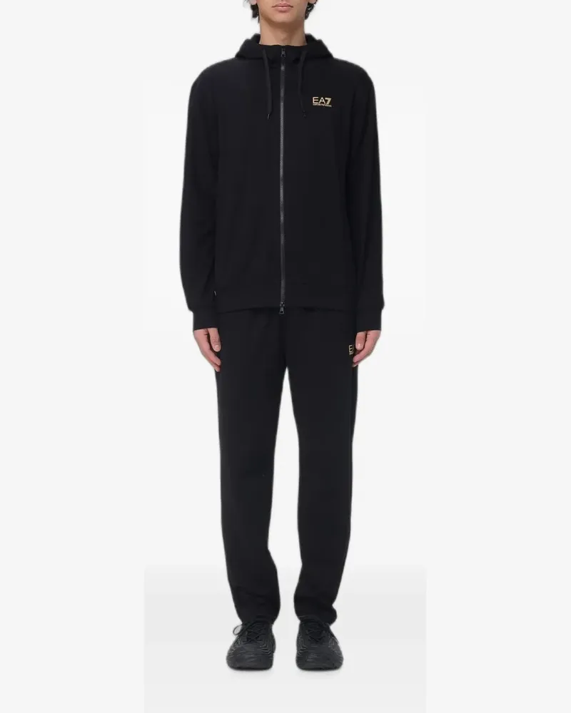 EA7 logo-print track pants - Schwarz Schwarz