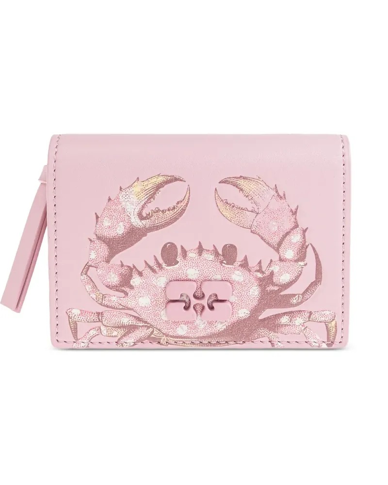 Ganni Portemonnaie mit Krebs-Print - Rosa Rosa
