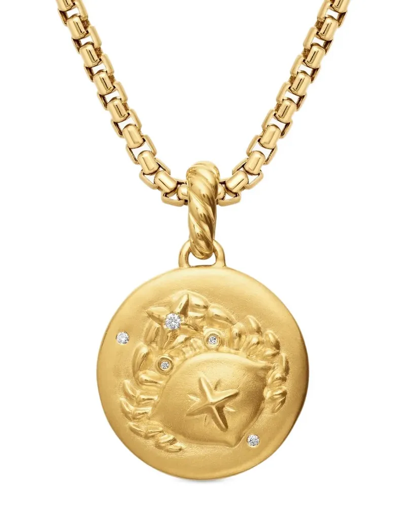 David Yurman 18kt Cancer Gelbgoldhalskette mit Diamantanhänger Gold