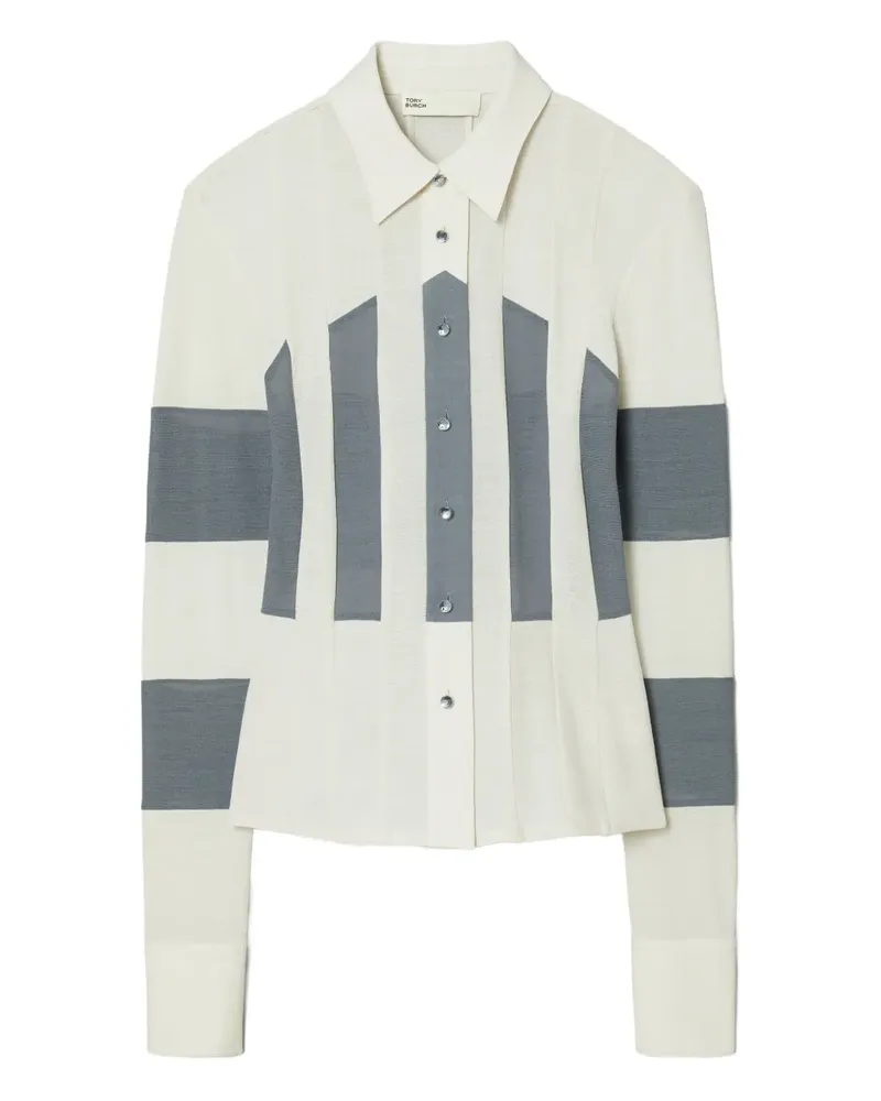 Tory Burch Gestreiftes Hemd - Weiß Weiß