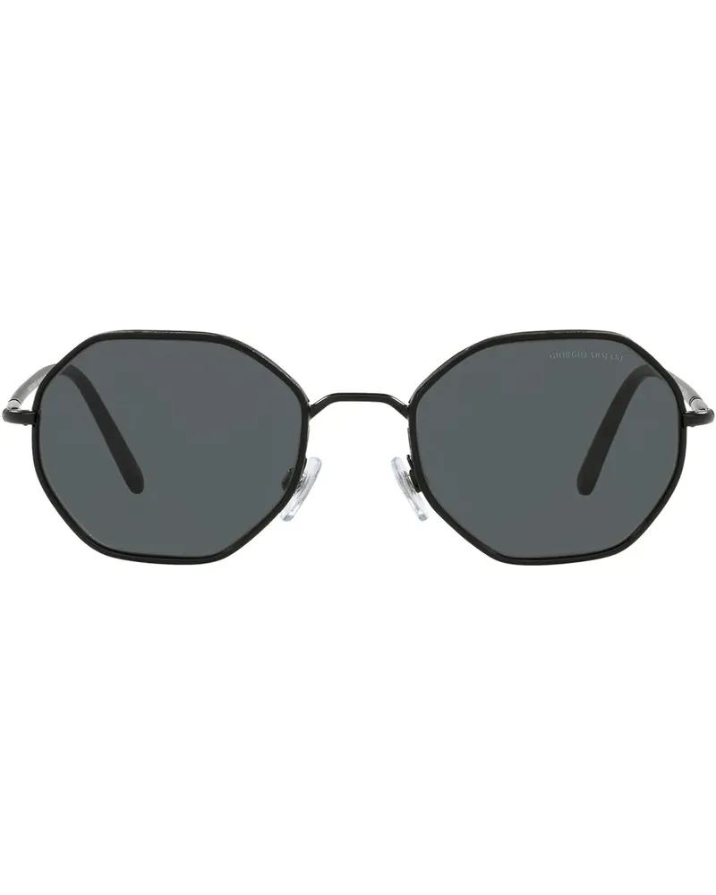 Giorgio Armani Sonnenbrille mit rundem Gestell - Schwarz Schwarz