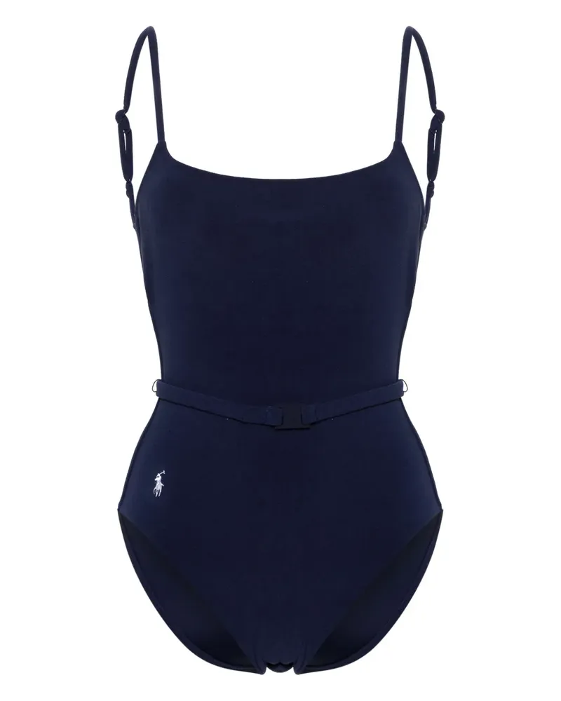 Ralph Lauren Frottee-Badeanzug mit Gürtel - Blau Blau