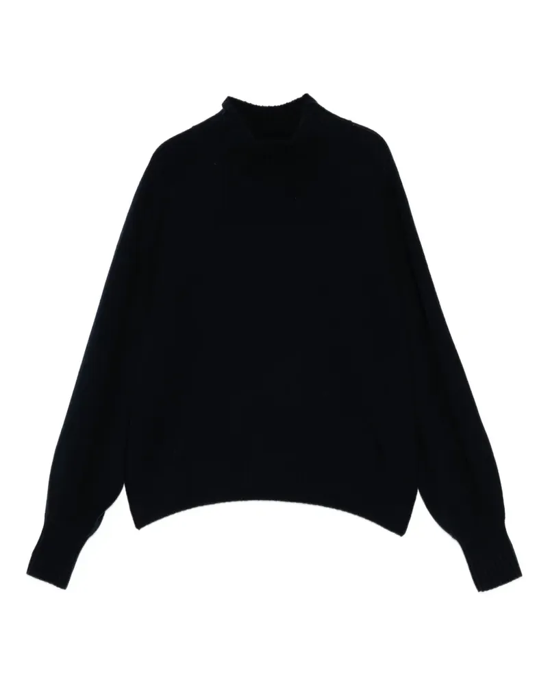 N.Peal Kaschmirpullover mit Stehkragen - Blau Blau