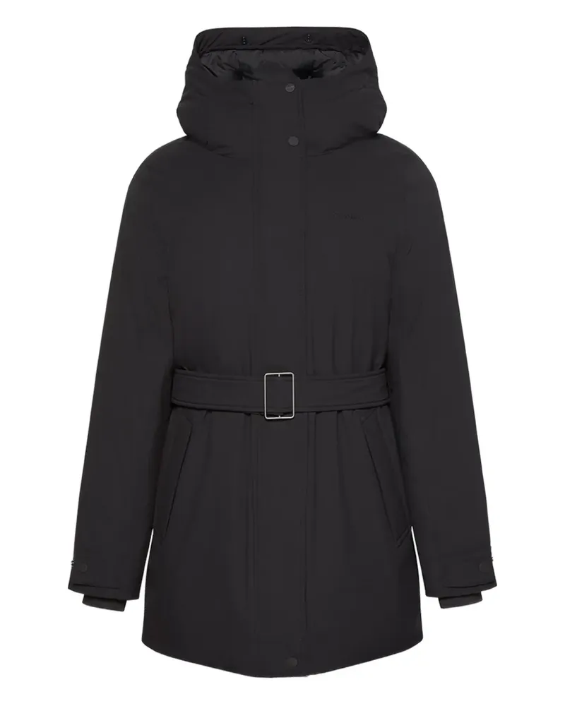 Calvin Klein hooded belted jacket - Schwarz Schwarz