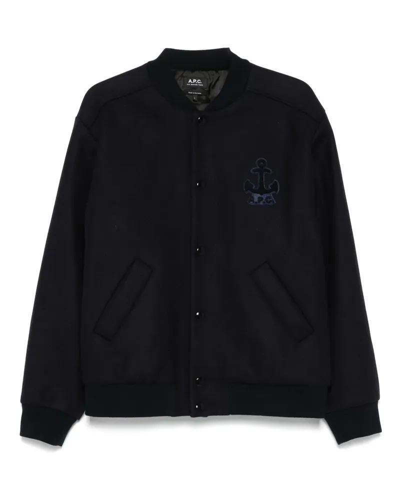 A.P.C. Jacke mit Logo-Stickerei - Blau Blau
