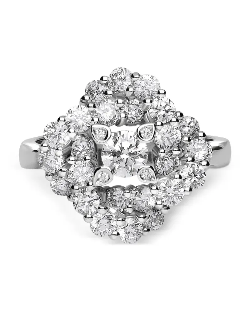 LEO PIZZO 18kt Vortex Weißgoldring mit Diamant - Silber Silber