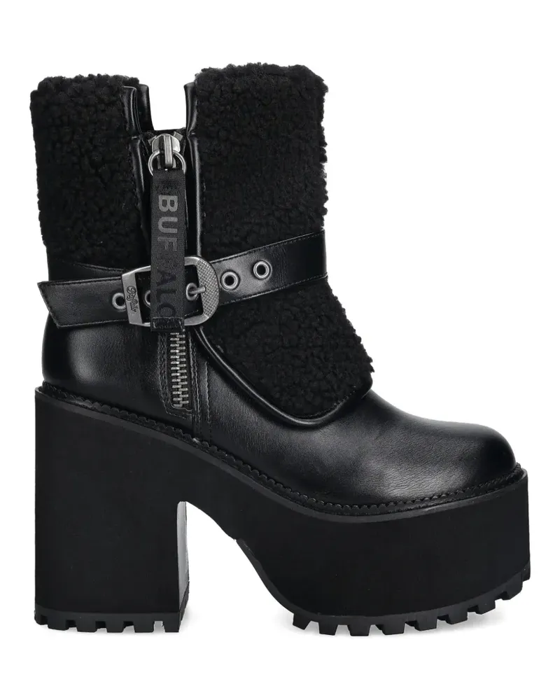 Buffalo Killah platform buckle strap boots - Schwarz Schwarz