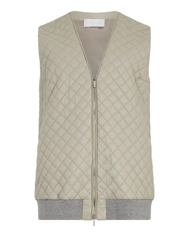 Fabiana Filippi ribbed zip sleeveless jacket - Nude Nude