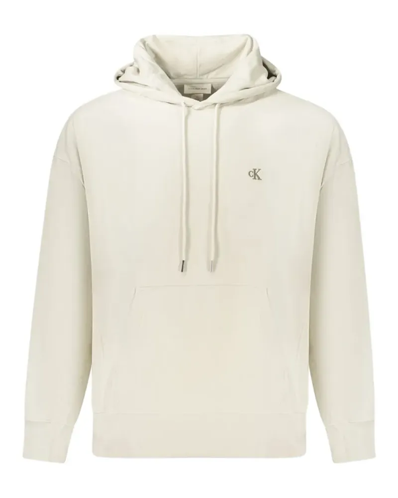 Calvin Klein logo-embroidered drawstring hoodie - Nude Nude