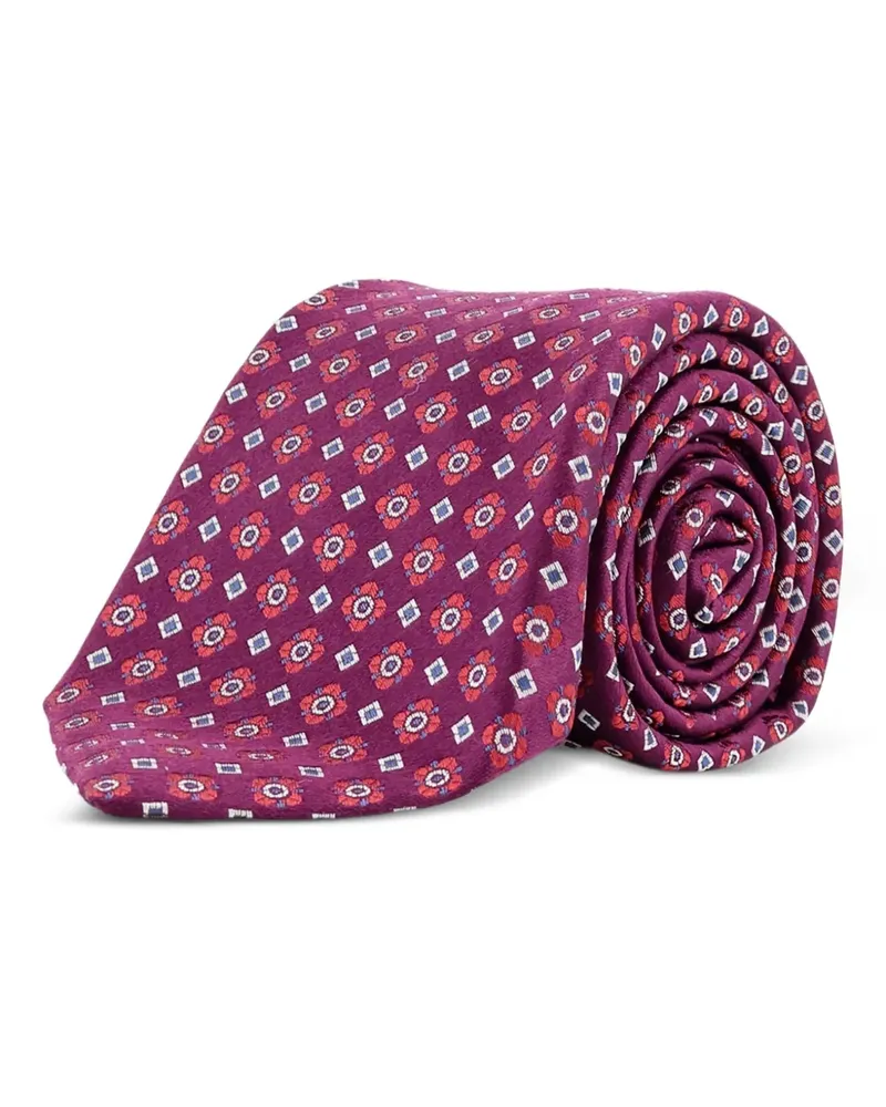 Kiton Geometrisch gemusterte Krawatte - Rot Rot