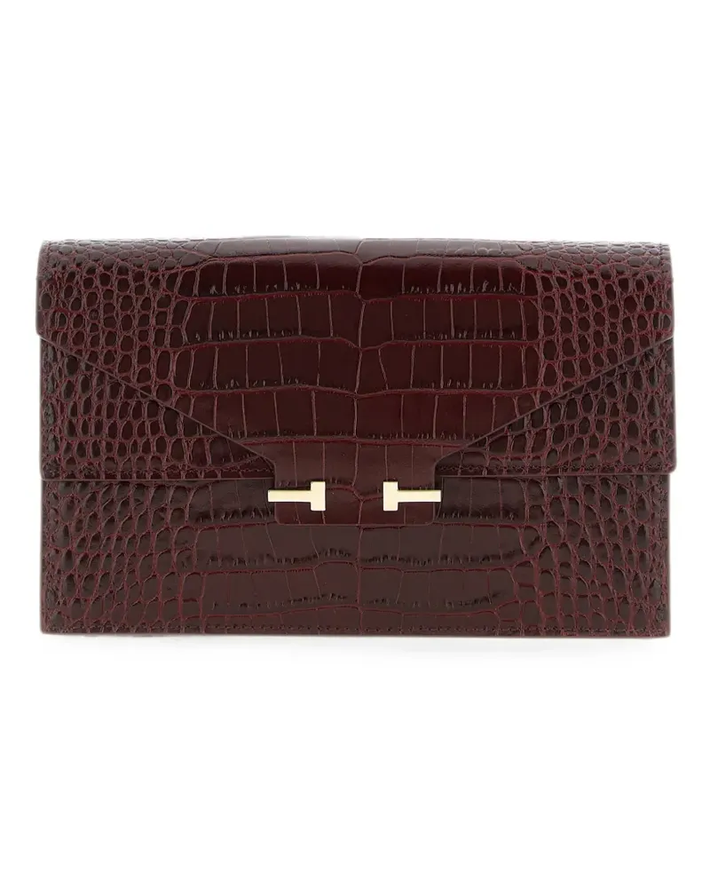 Tom Ford Aube Clutch mit Kroko-Optik - Rot Rot