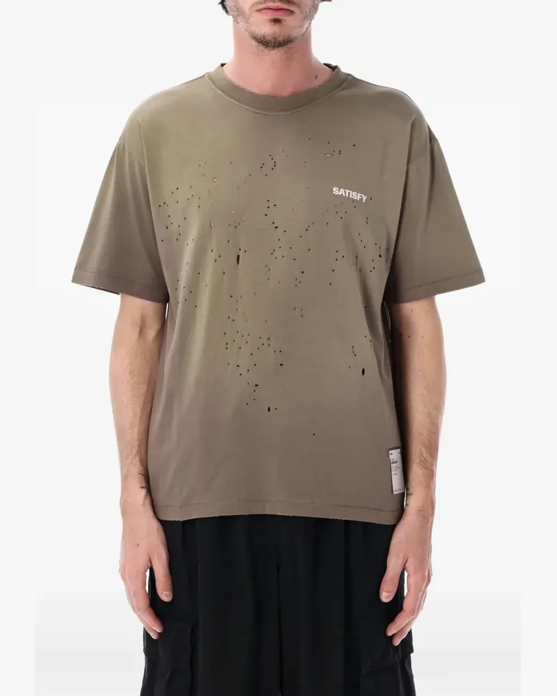 Satisfy MothTech distressed T-shirt - Braun Braun