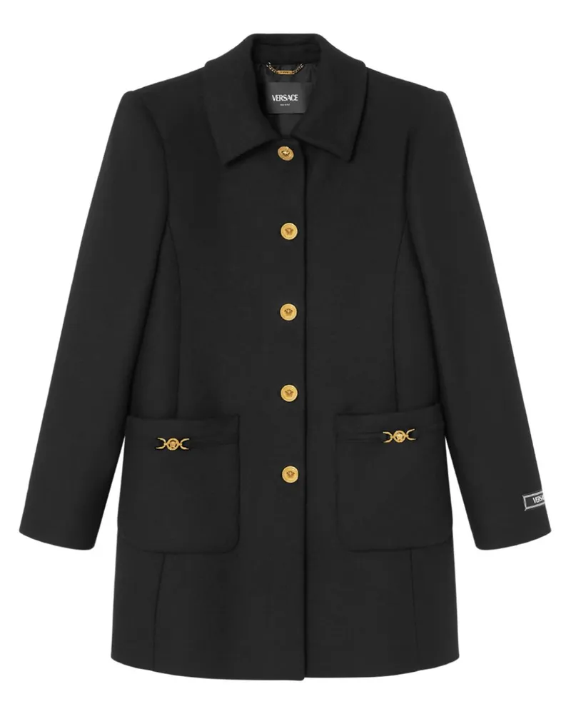 Versace Filzmantel in A-Linie - Schwarz Schwarz