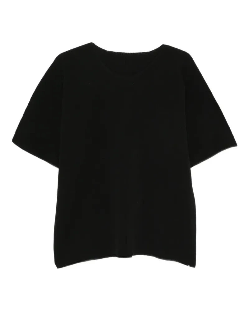 Issey Miyake T-Shirt mit Rundhalsausschnitt - Schwarz Schwarz