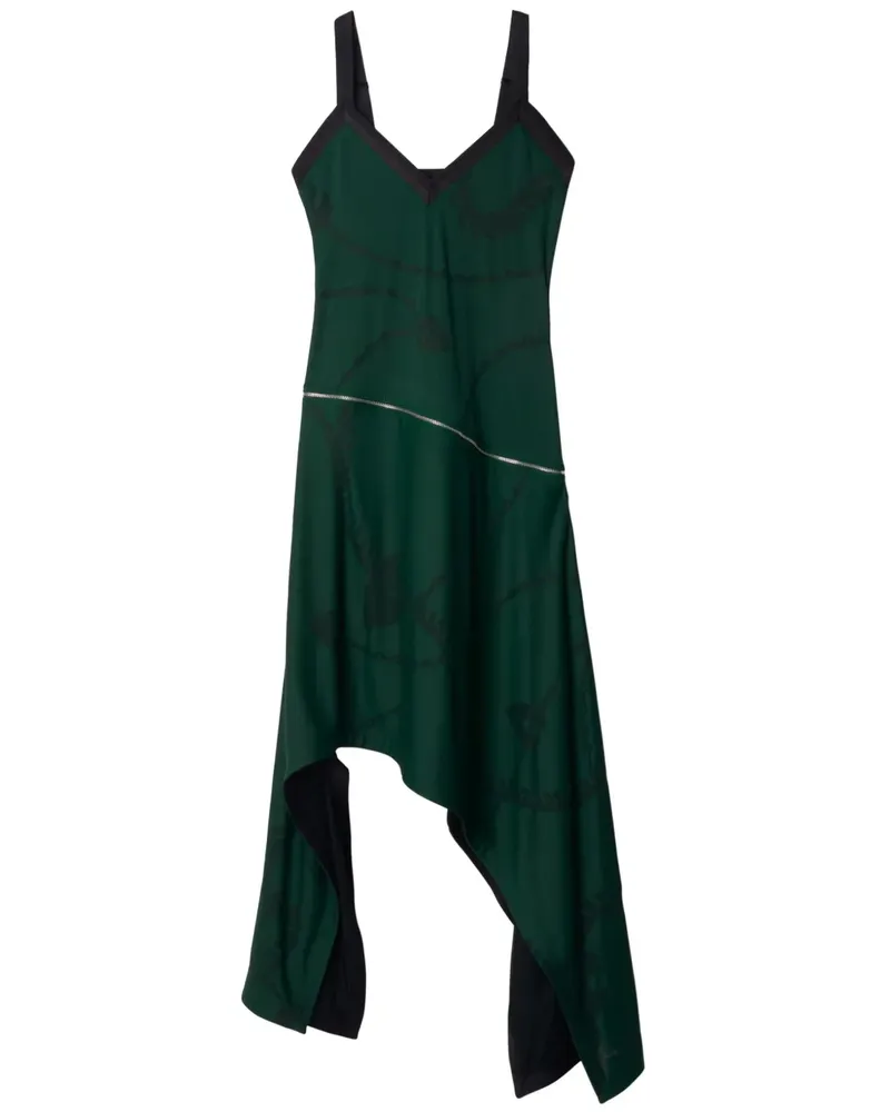 Burberry Asymmetrisches Jacquard-Maxikleid - Grün Grün
