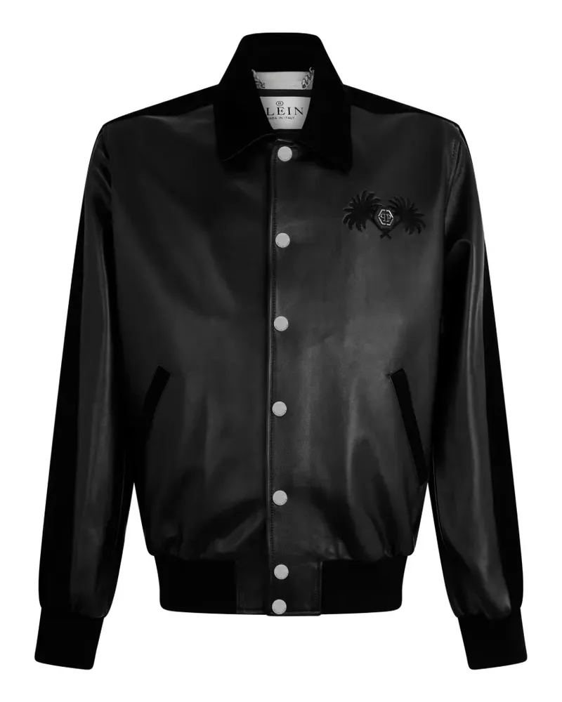 Philipp Plein Coster Lederjacke - Schwarz Schwarz