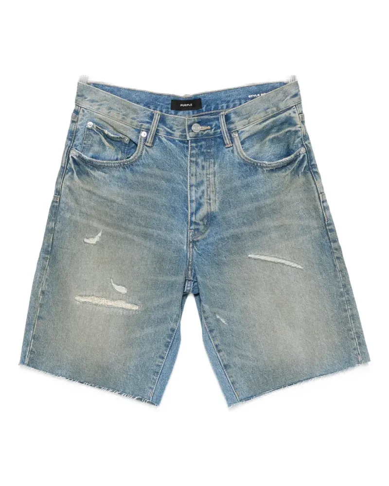 PURPLE BRAND distressed raw-cut shorts - Blau Blau