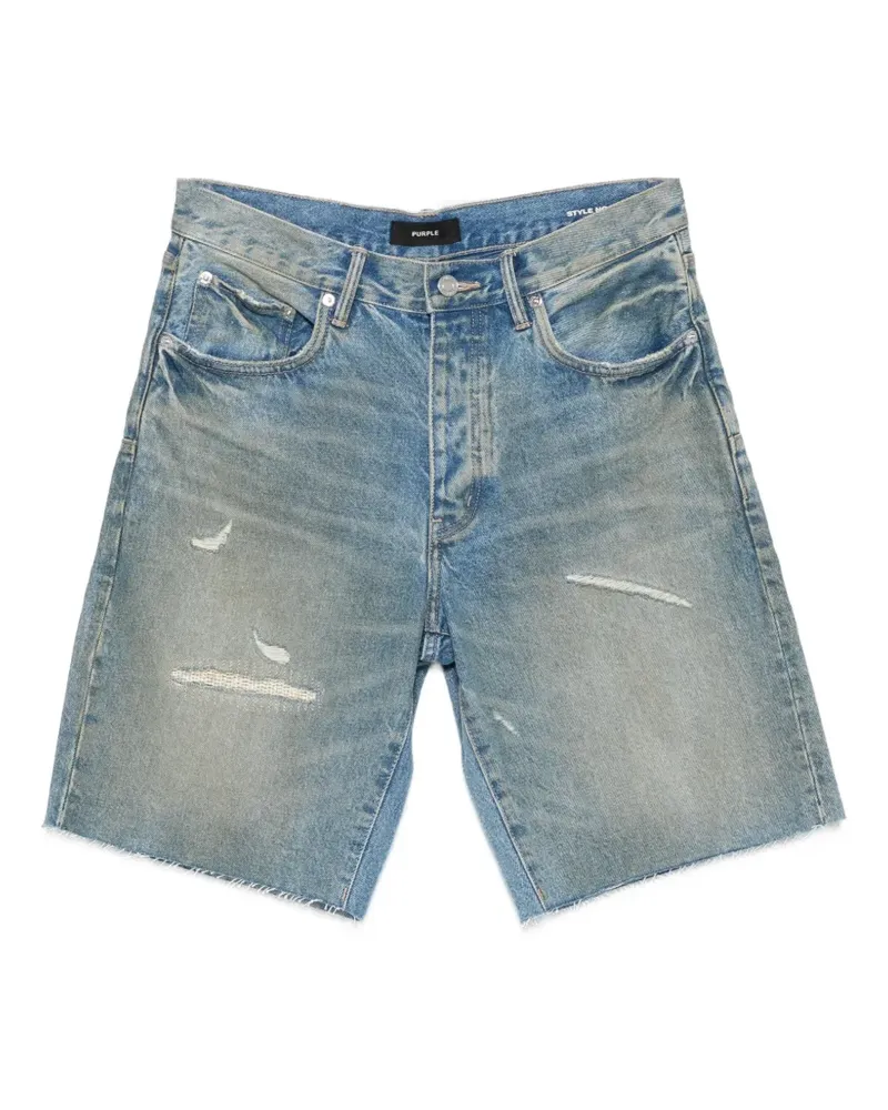 PURPLE BRAND distressed raw-cut shorts - Blau Blau