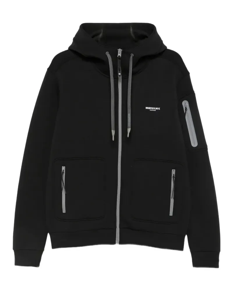 Murphy & Nye Rhump zip-up drawstring hoodie - Schwarz Schwarz