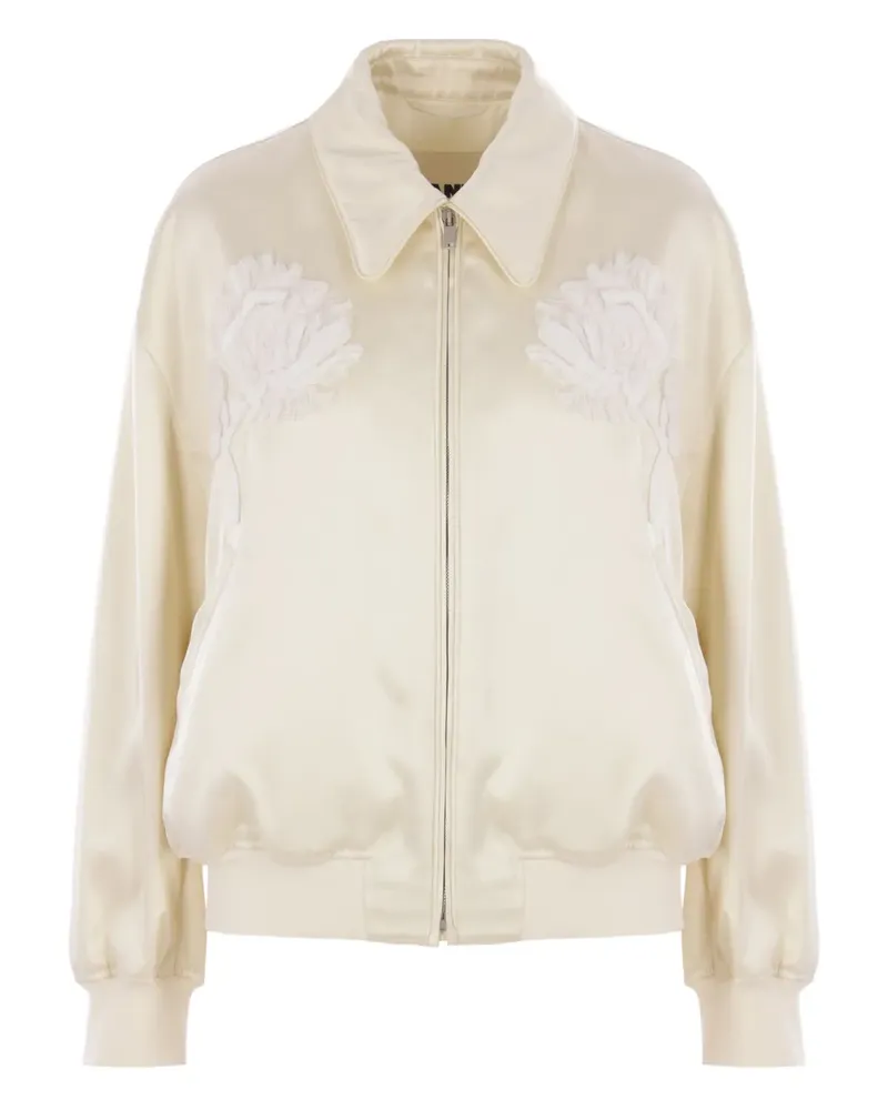 Jil Sander Bomberjacke mit Blumenstickerei - Nude Nude