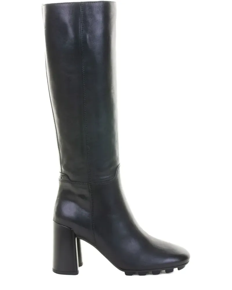 Hogan block-heel leather boots - Schwarz Schwarz